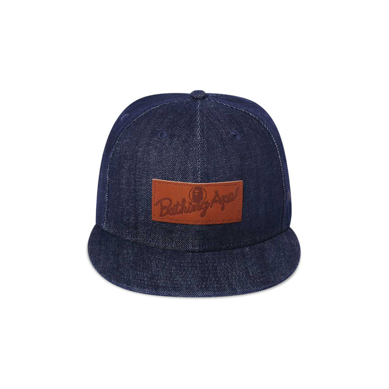 BAPE x 새로운 시대 가죽 패치 9FIFTY Snapback 모자 'Navy/Indigo 이름 * - 1