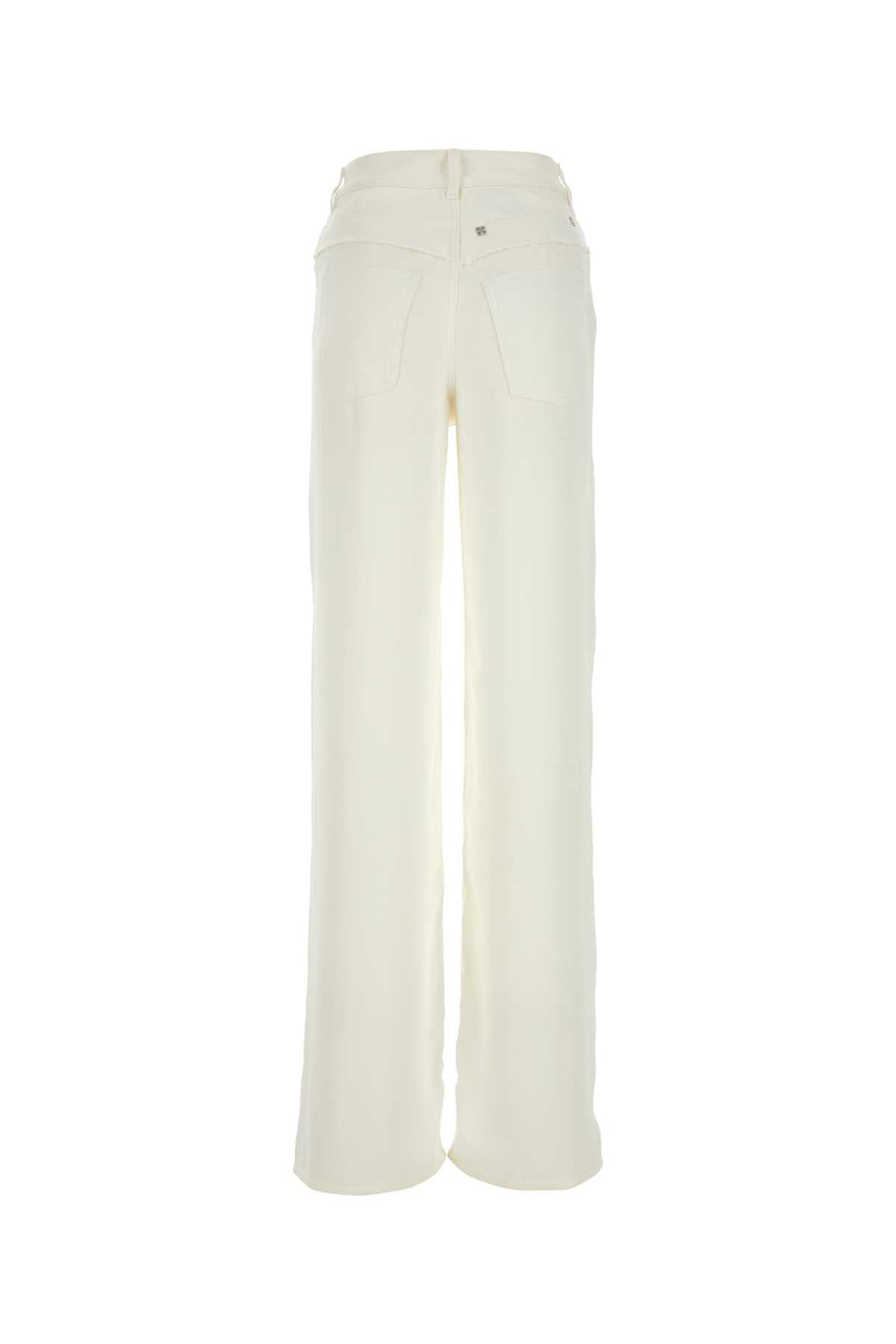 Givenchy Women Ivory Viscose And Denim Jeans - 2