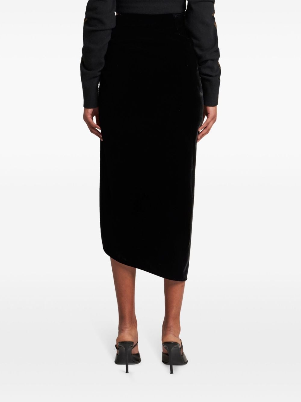 velvet midi skirt - 4