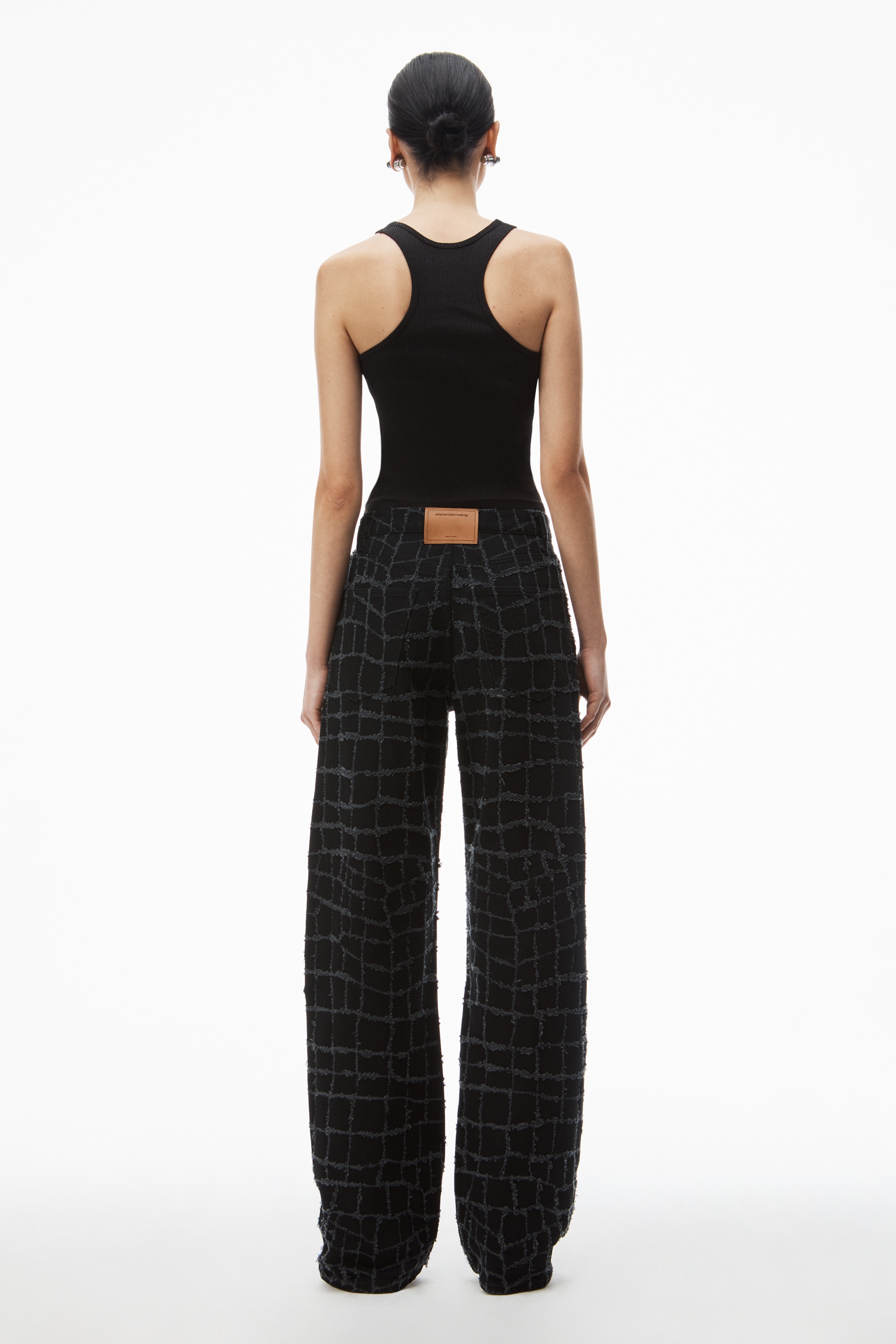 laser-distressed denim jeans - 4
