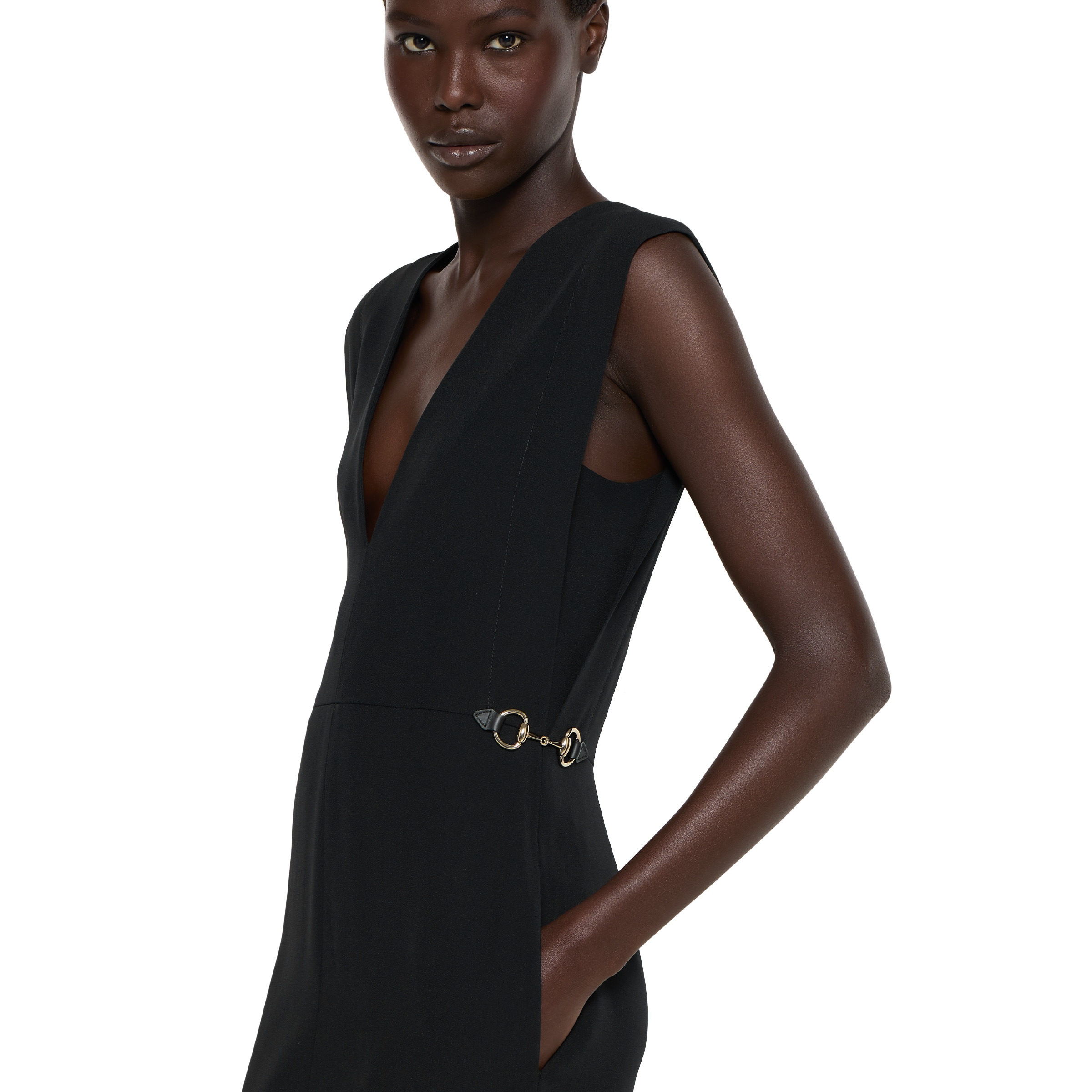 Satin dress with Horsebit - 5