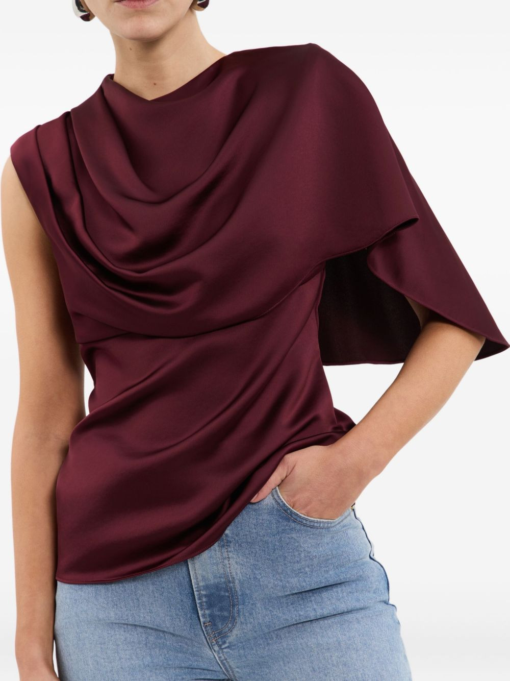 Avalon draped one-shoulder top - 5