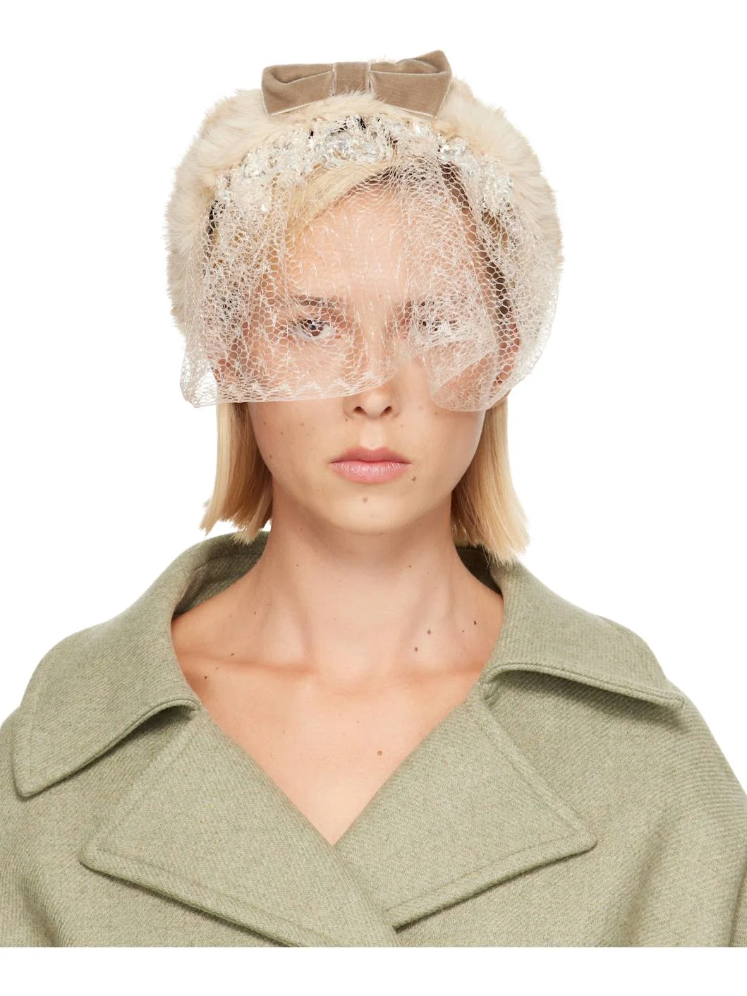 Beige Veil Headband - 1