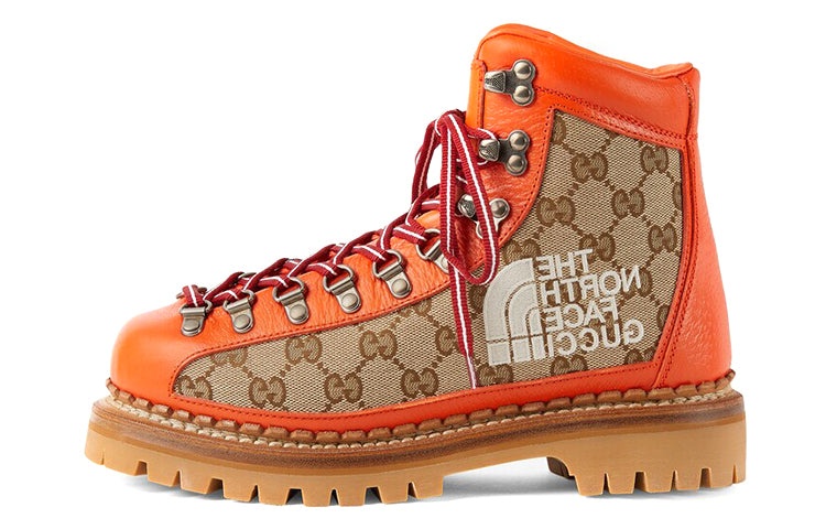 (WMNS) Gucci x The North Face Canvas Leather Boots 'Orange' 679927-18A40-7570 - 2