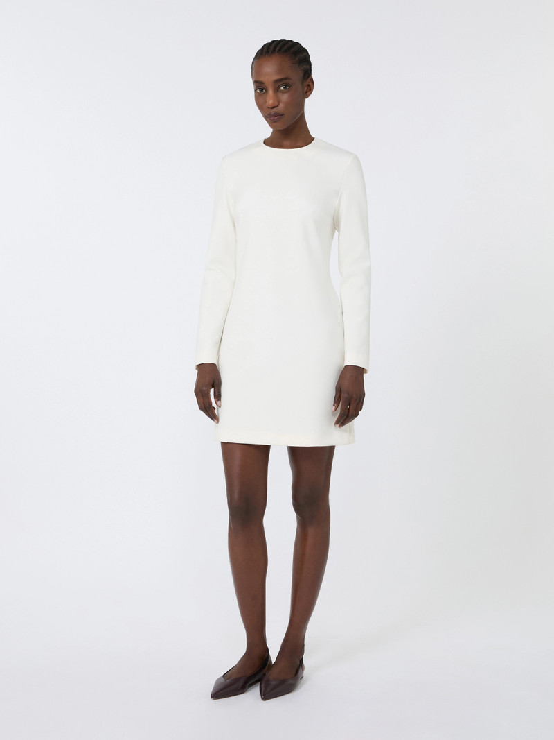AGRESTE Short scuba jersey dress - IVORY 3