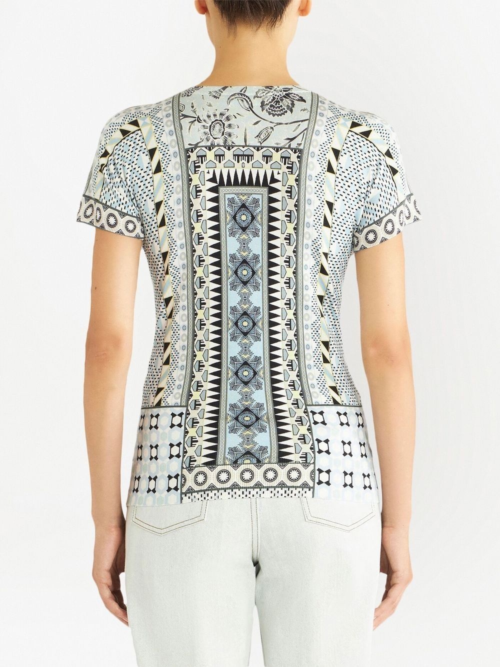 graphic-print knitted silk T-shirt - 3