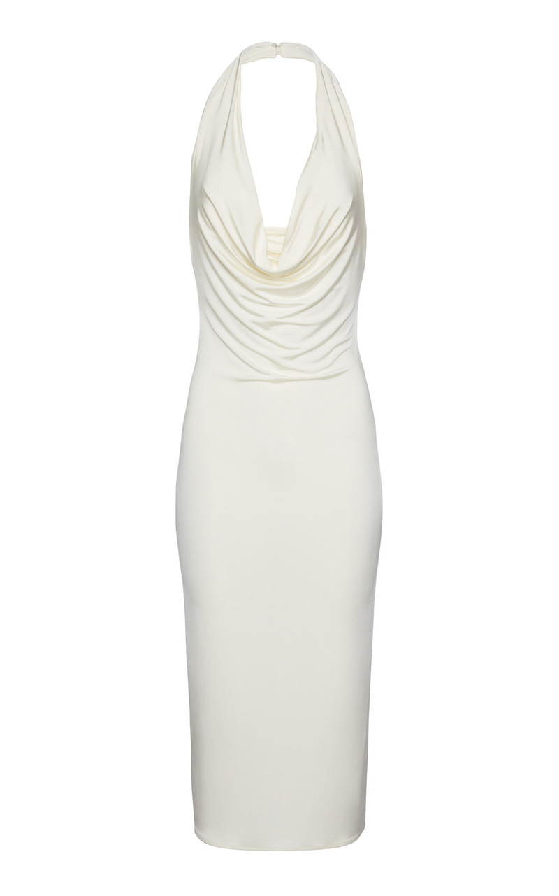 Draped Halter Midi Dress off-white - 1