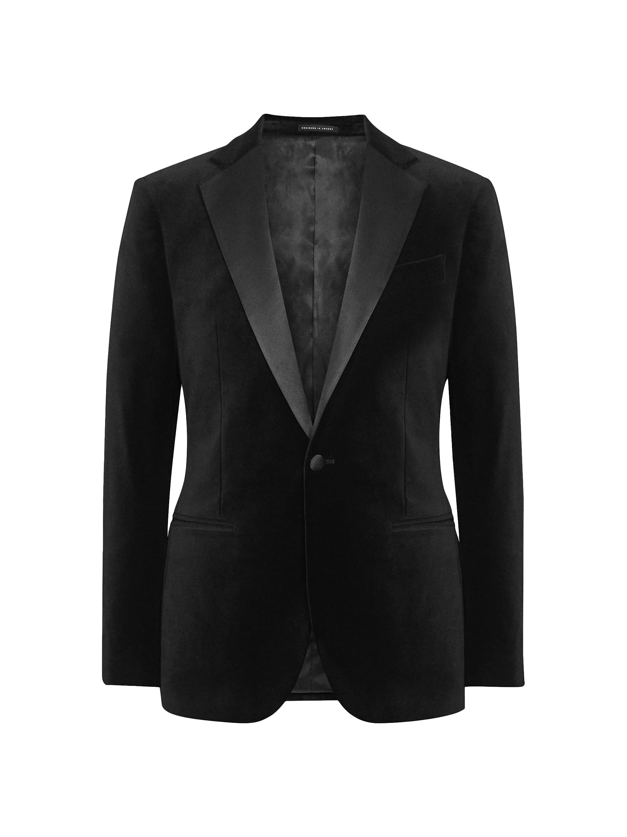 Men's Cotton-Blend Single-Button Blazer - Ace Black - 1