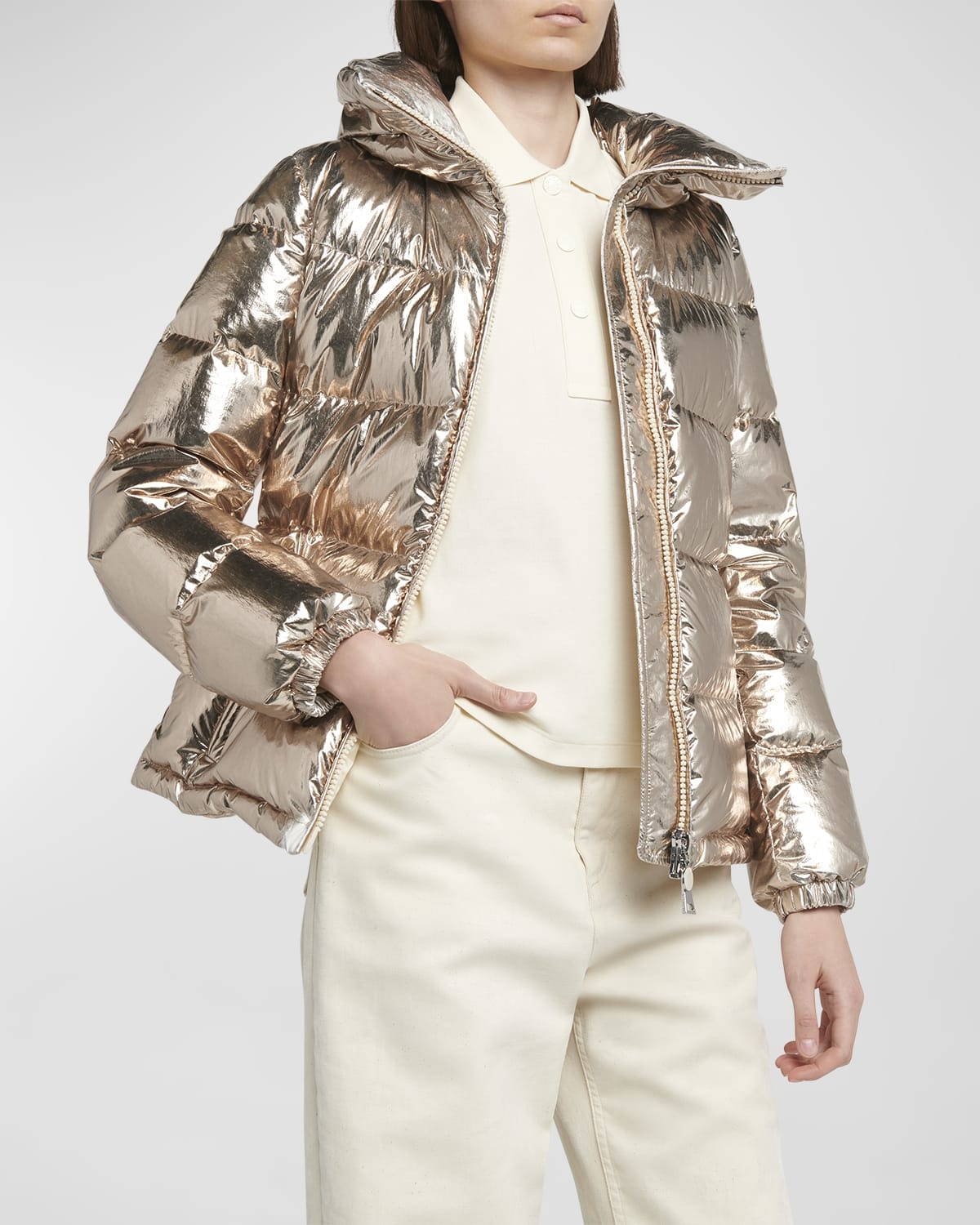 Douros Metallic Puffer Jacket - 7