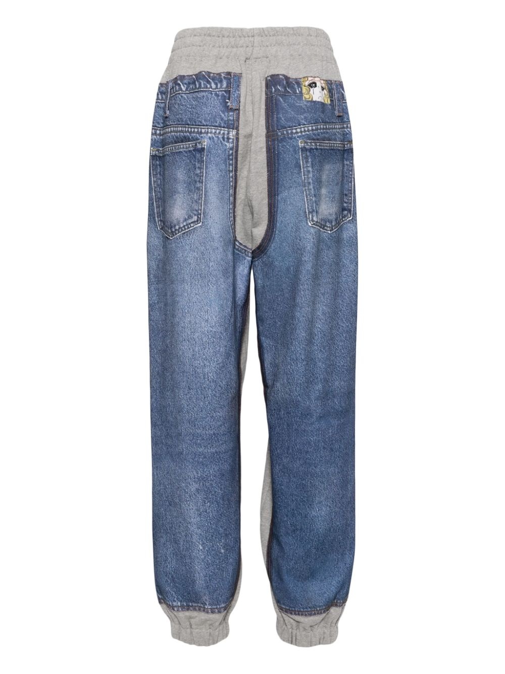 denim-printed sweatpants - 2