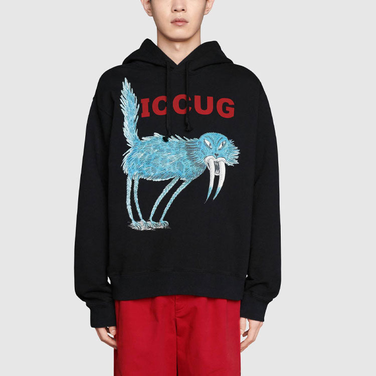 Men's Gucci x Freya Hartas Crossover FW21 Animal Printing Drawstring Black 646953-XJDJN-1082 - 4