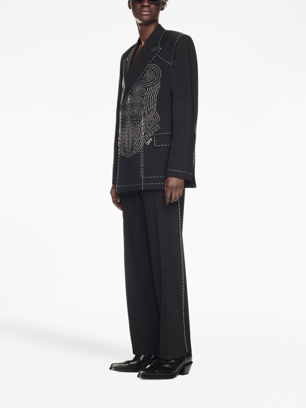 Runway Body Stitch double-breasted jacket - 3