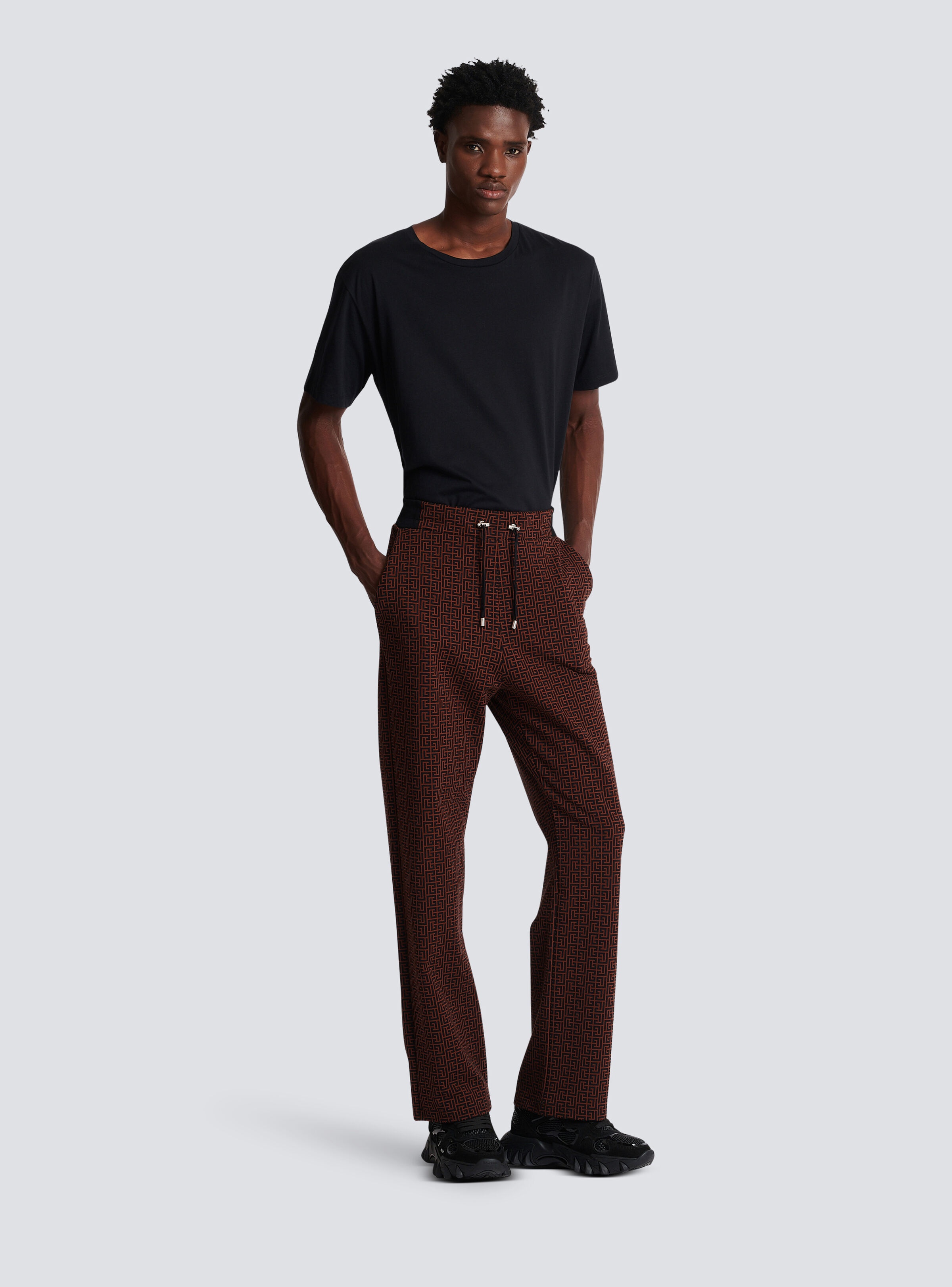 Monogrammed pyjama-style trousers - 3