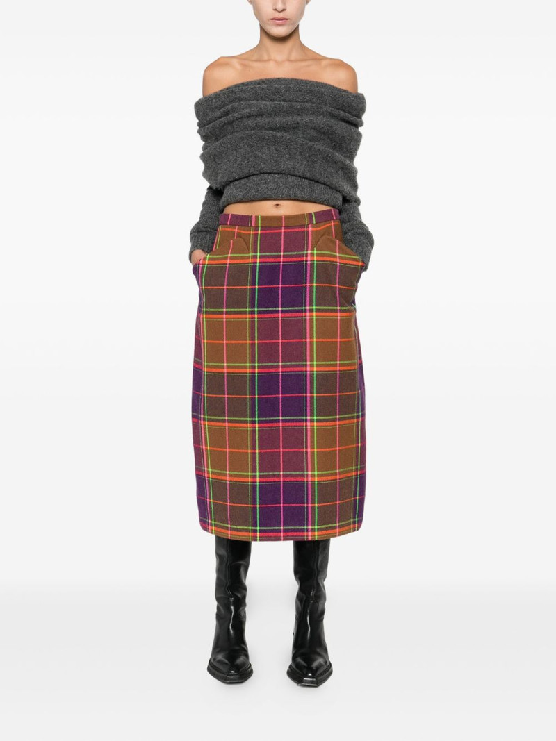 ANNA SUI plaid-pattern midi skirt outlook