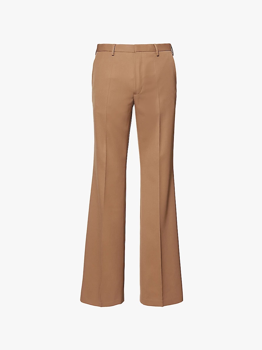 Preely pressed creases flared-leg regular-fit wool trousers - 1