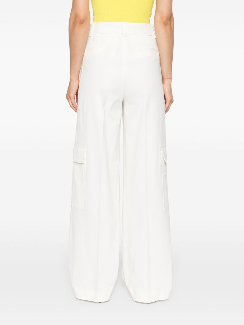 wide-leg twill trousers - 4