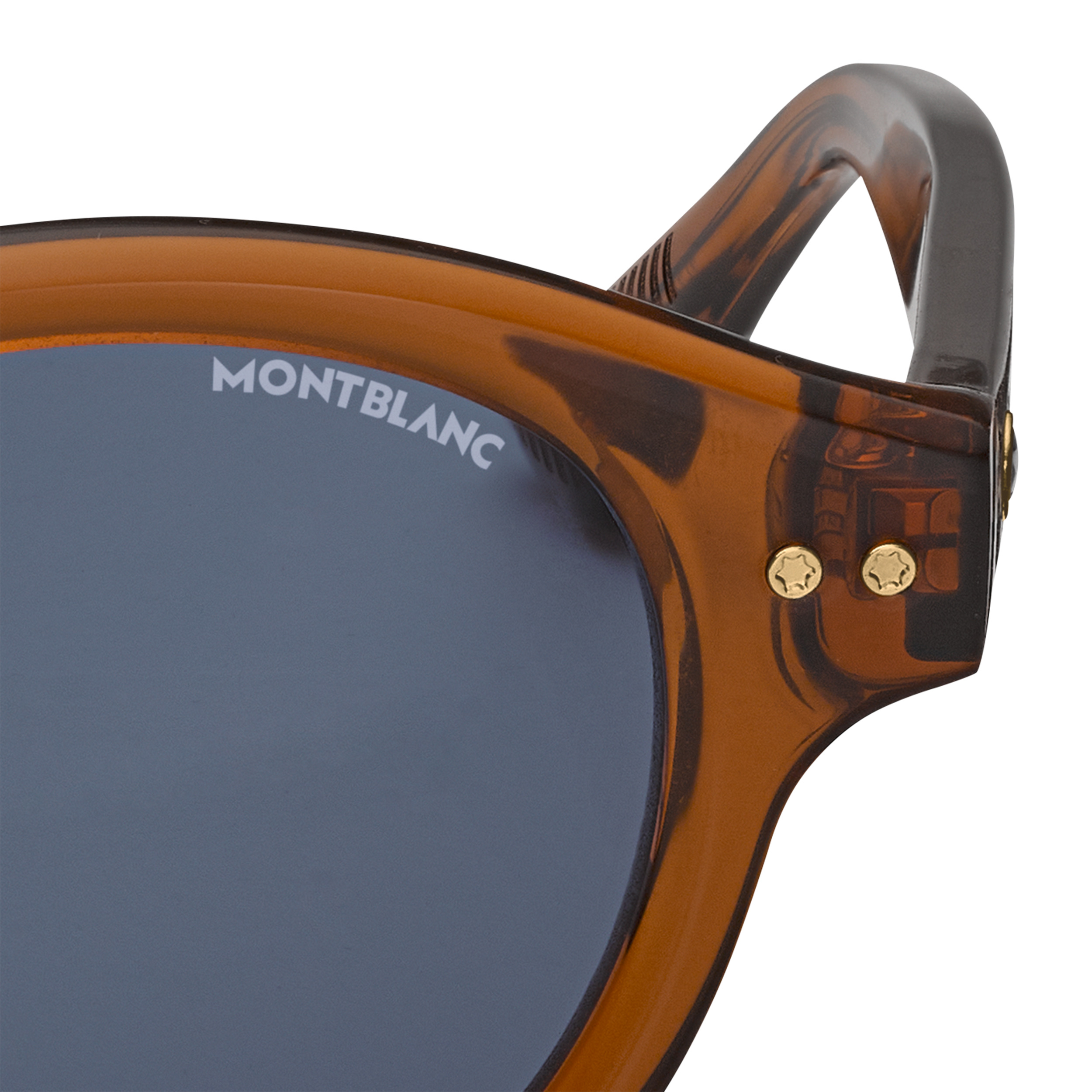 Round Sunglasses with Brown Acetate Frame - 3