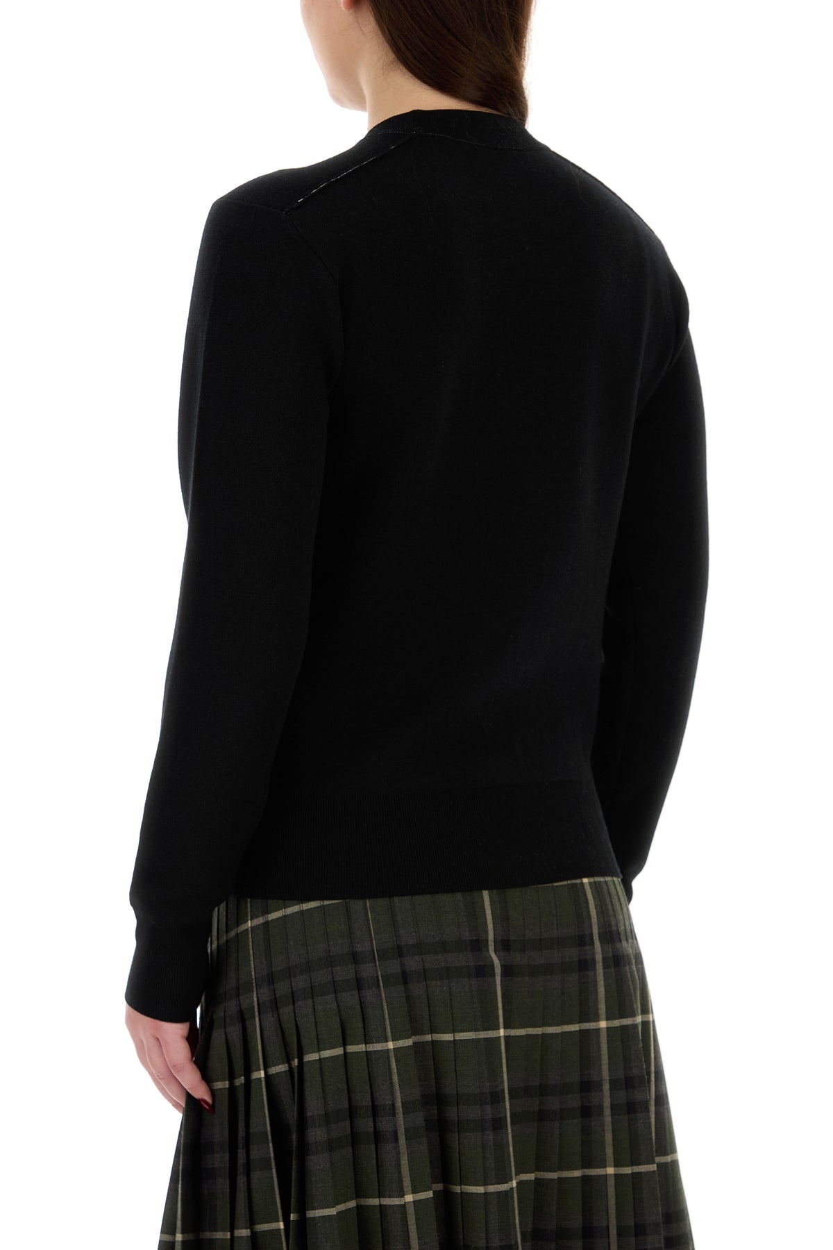 Black stretch wool blend sweater - 4
