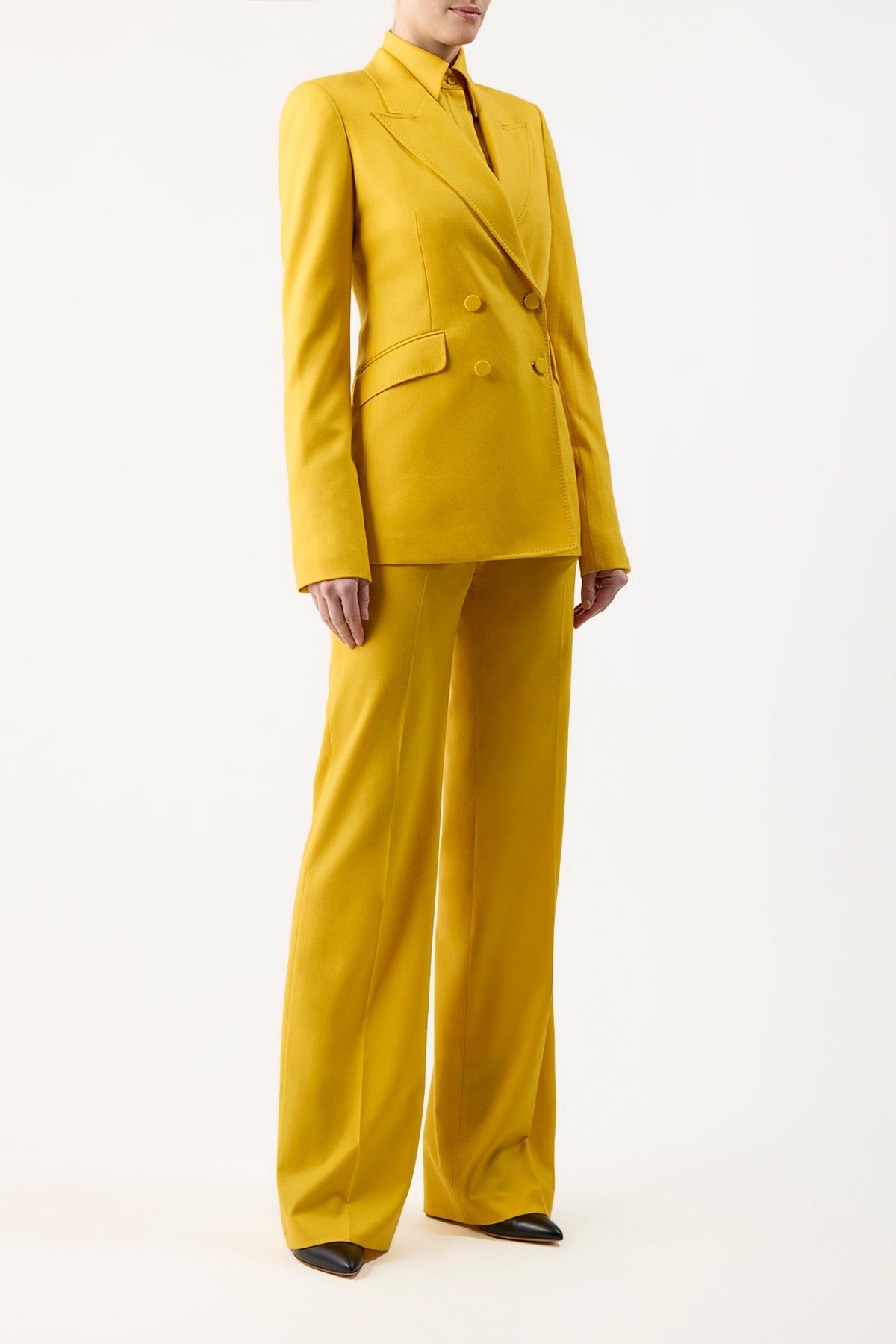 Stephanie Blazer in Golden Birch Wool - 3