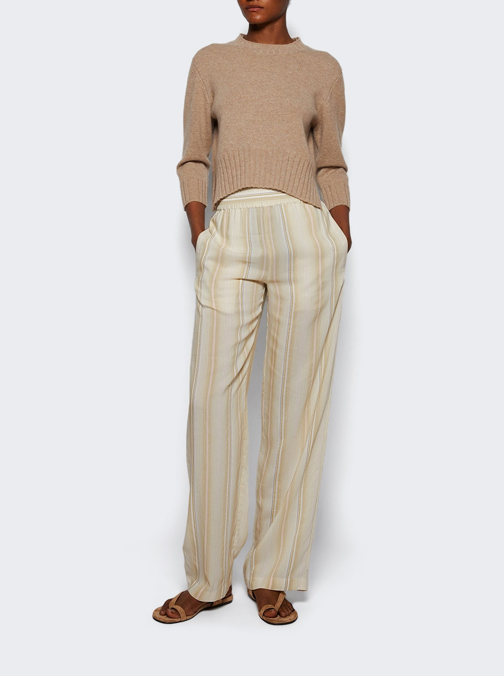 Mora Cropped Sweater Beige Melange - 5