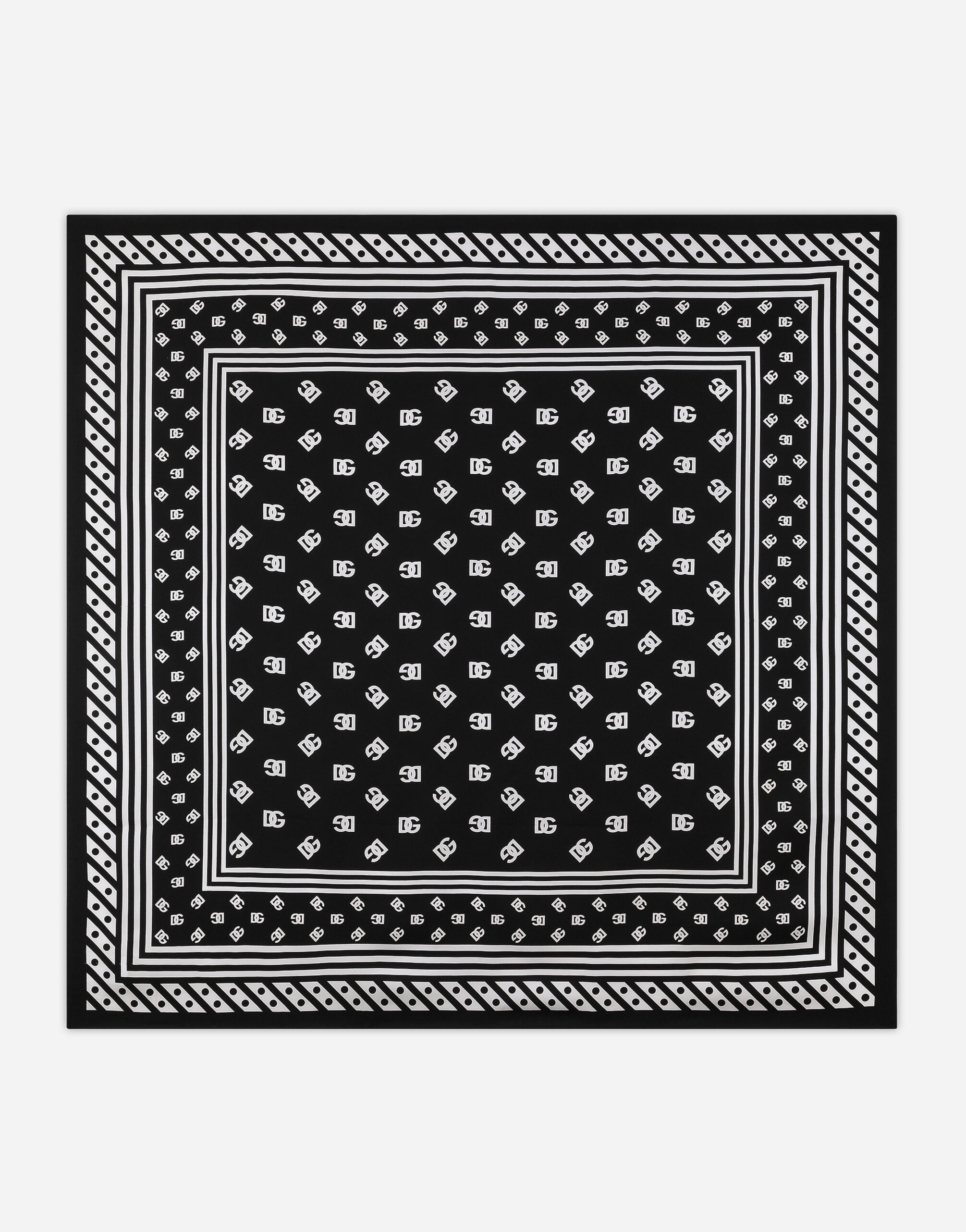 Twill scarf with all-over DG logo print (90 x 90) - 1