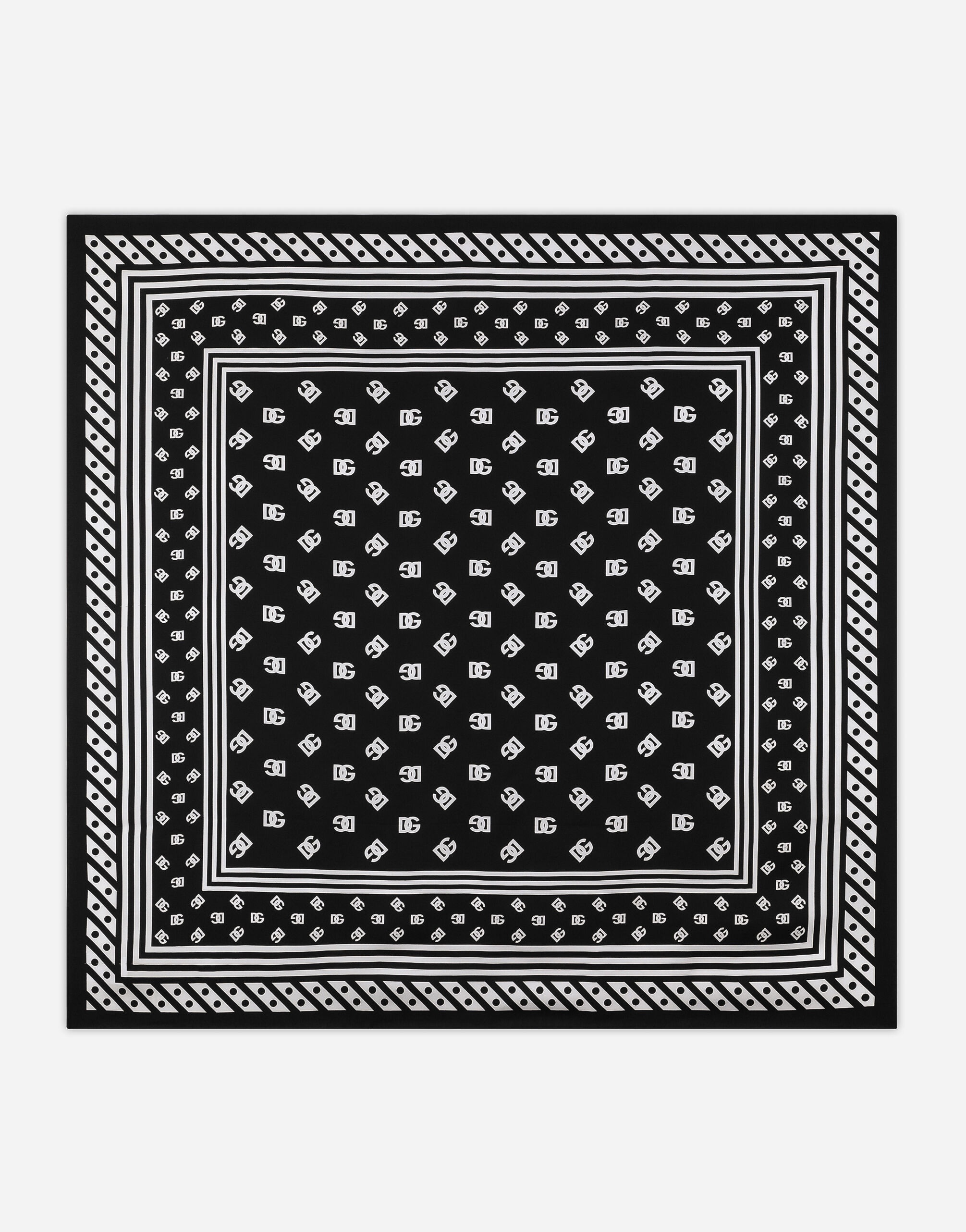 Twill scarf with all-over DG logo print (90 x 90) - 1