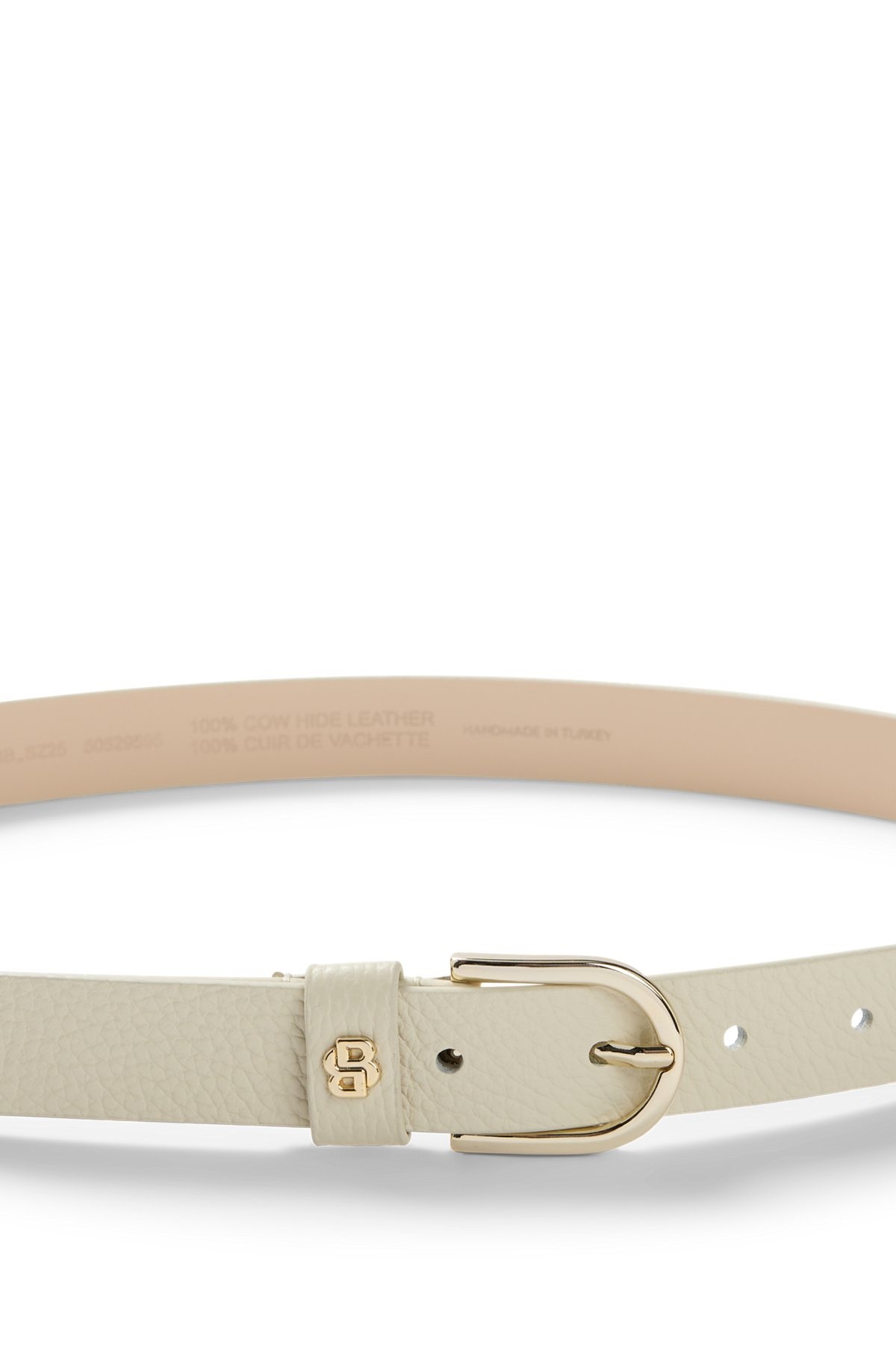 GRAINED-LEATHER BELT WITH DOUBLE B MONOGRAM - 4