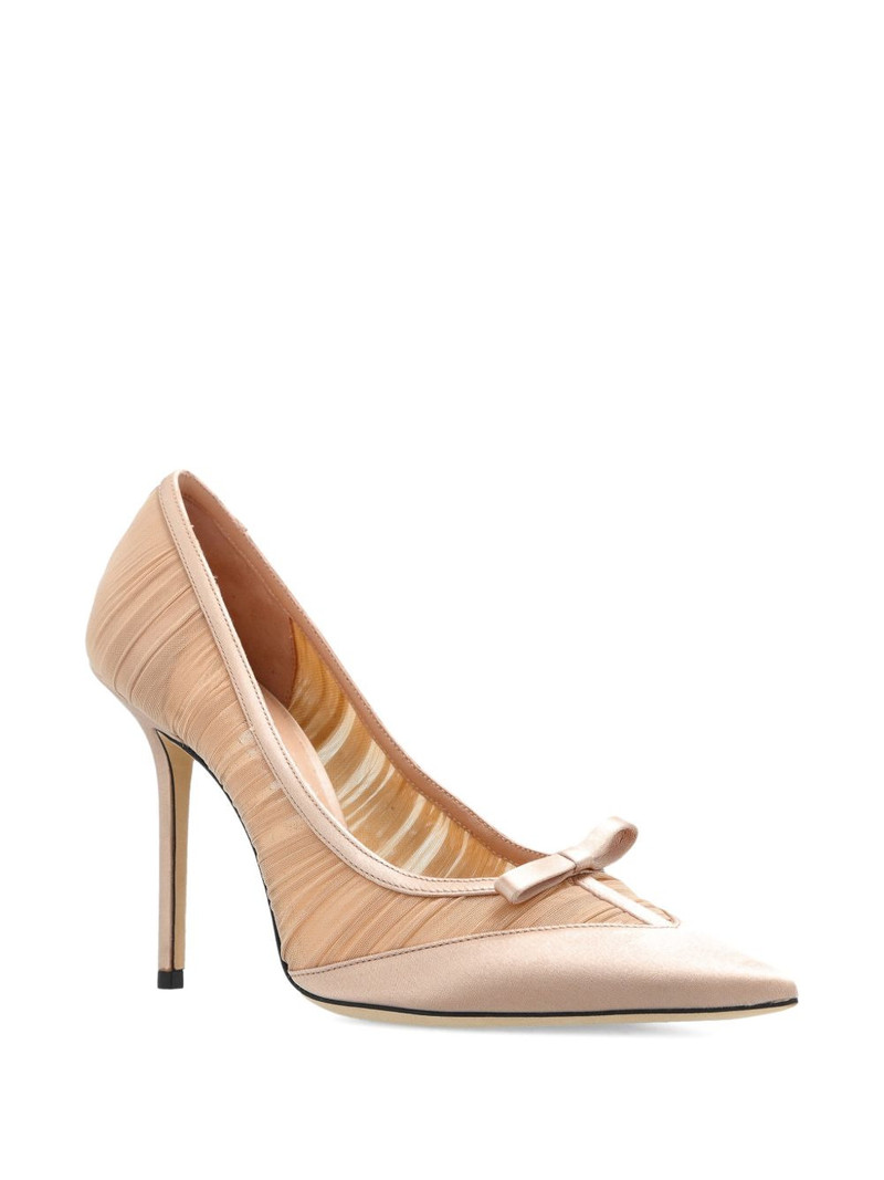 JIMMY CHOO Love bow mesh heeled pumps outlook