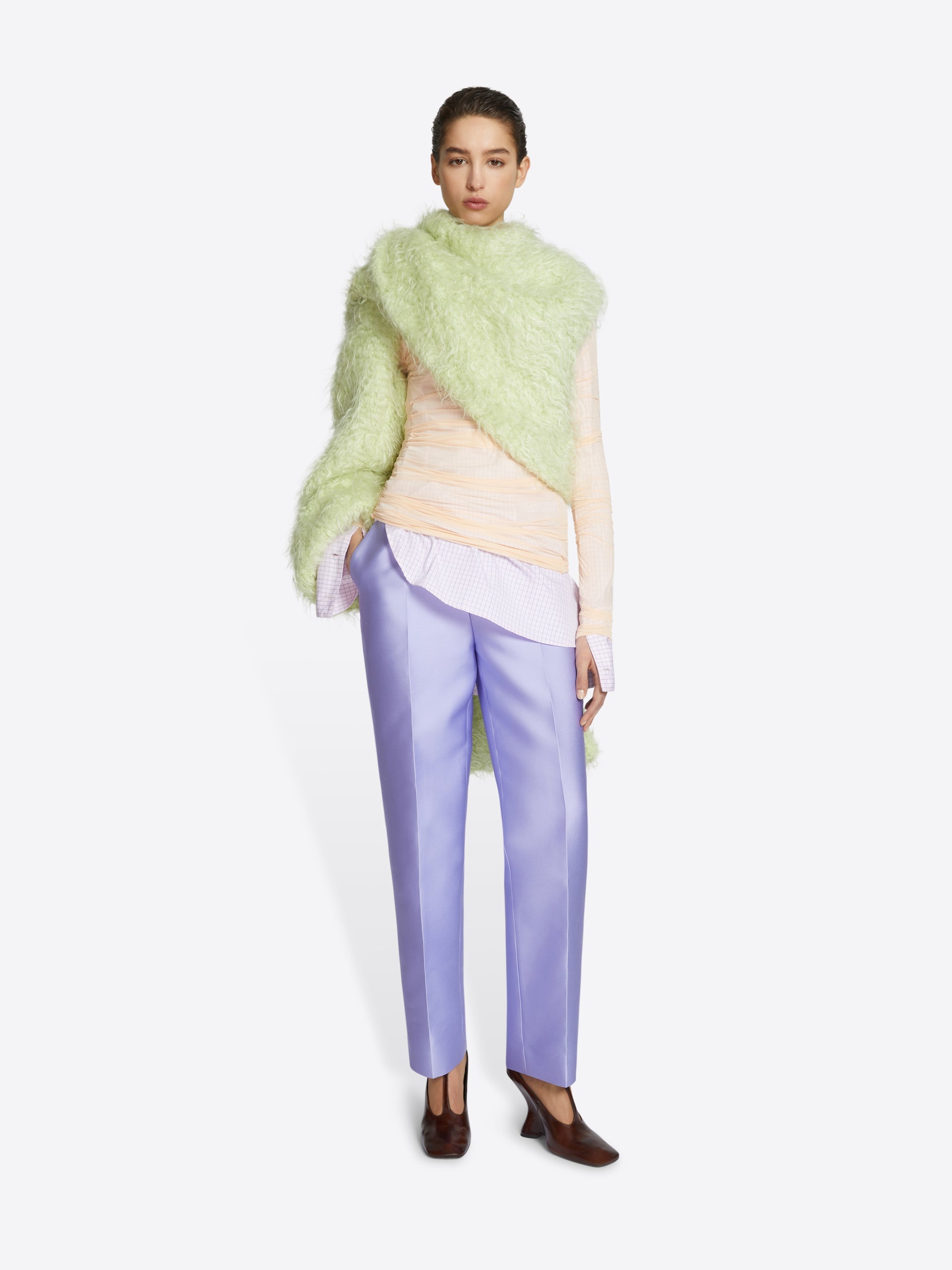 FAUX FUR SLEEVED SCARF - 2