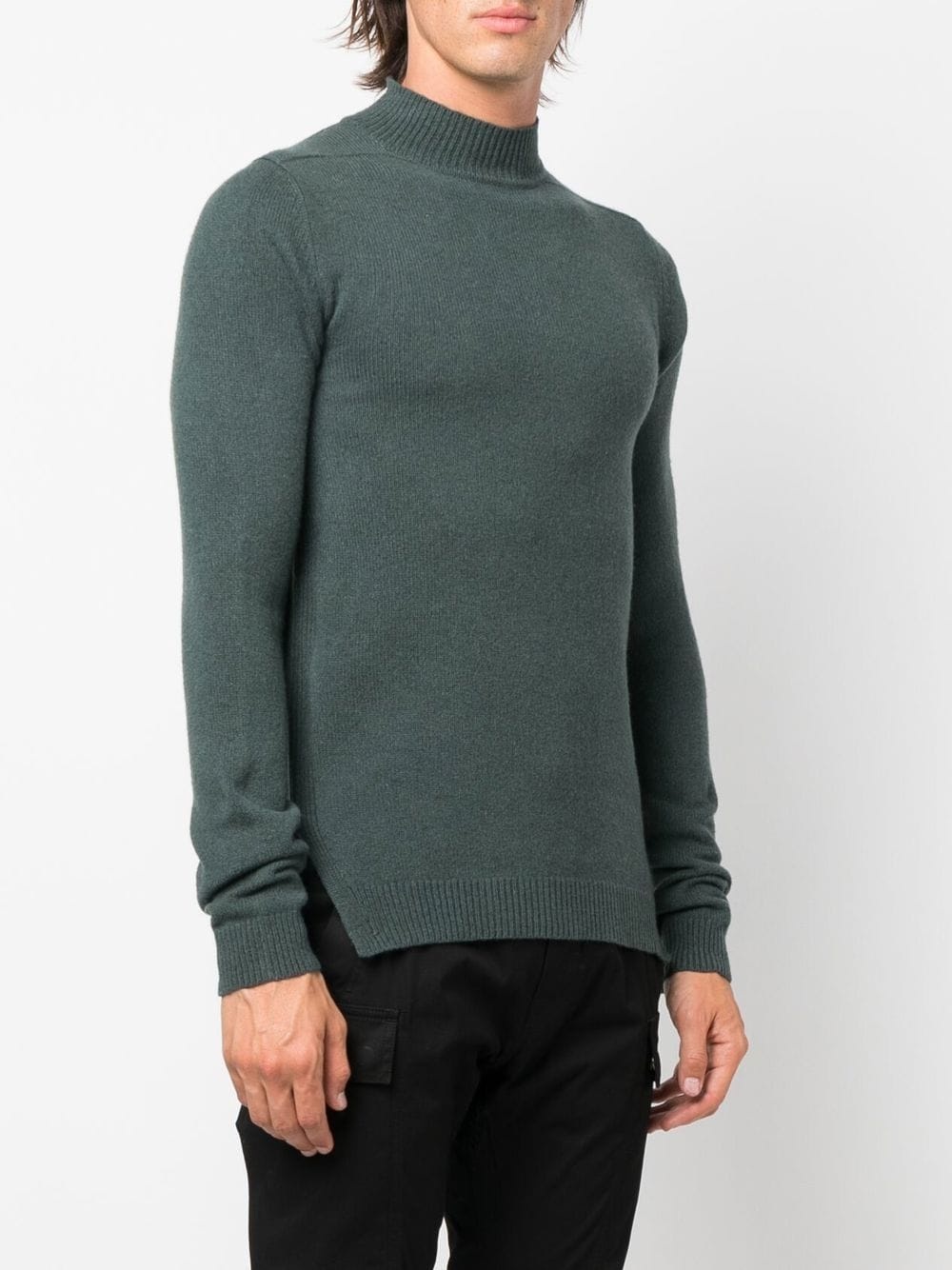 ribbed-knit mock neck jumper - 3