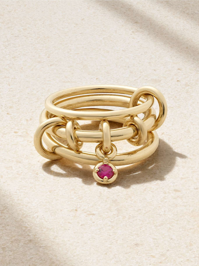 Piera set of three 18-karat gold sapphire rings Gold - 1