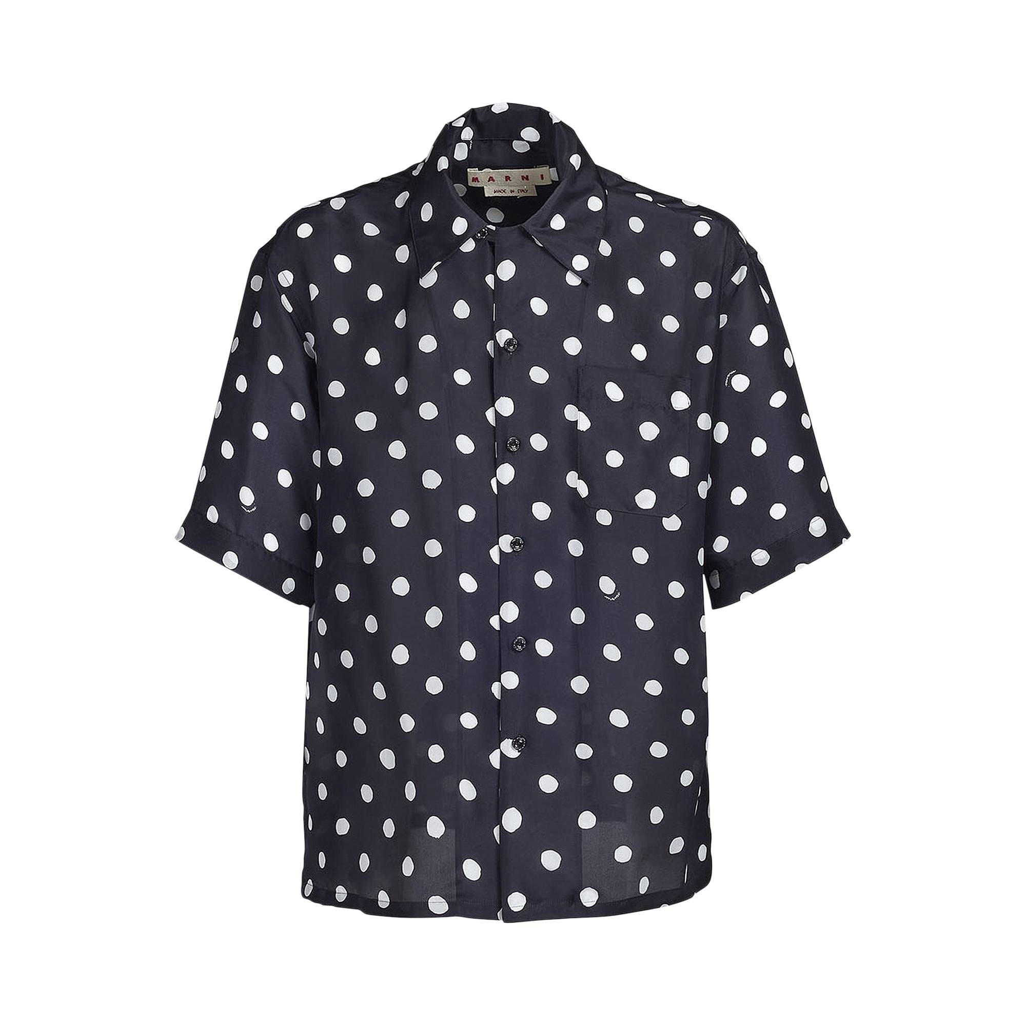 Marni Collar Short-Sleeve Shirt 'Black' - 1