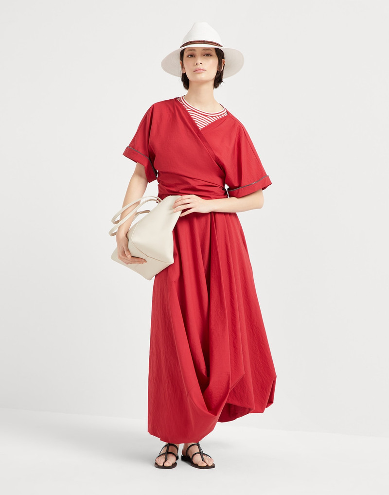 Techno cotton poplin bubble hem skirt 4