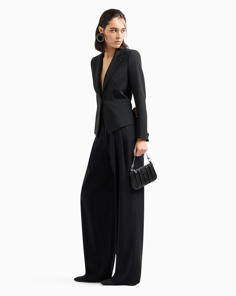 EMPORIO ARMANI Envers-satin palazzo trousers with darts outlook