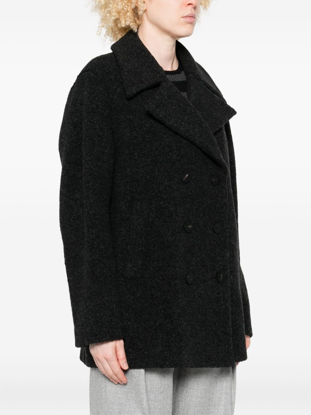 double-breasted wool coat - 3