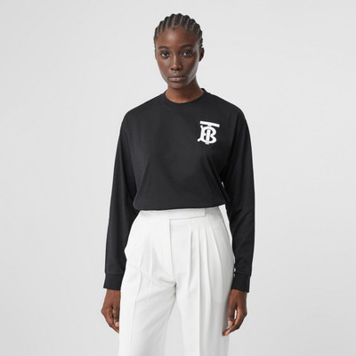 Burberry Long-sleeve Monogram Motif Cotton Top outlook