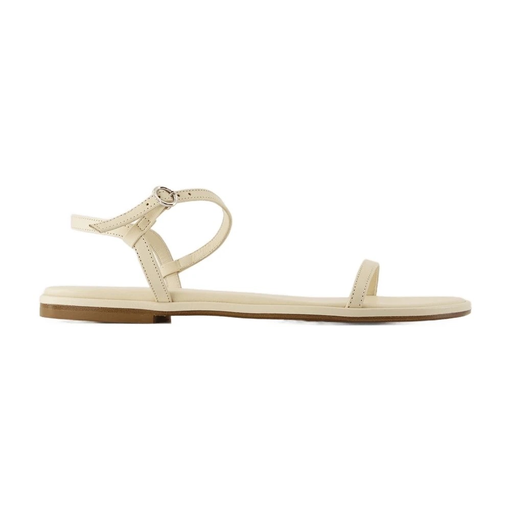 WHITE LEATHER SANDALS - OPEN TOE - 1