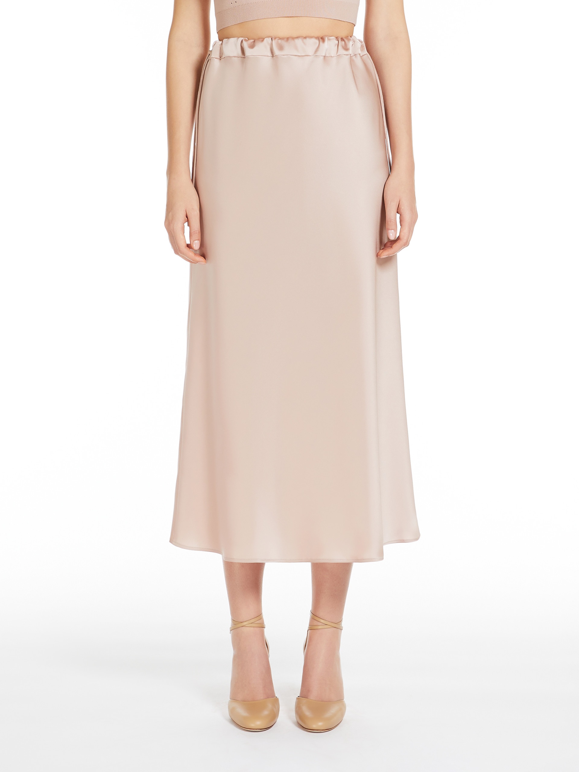 EDITORE Flared skirt in matte satin - 3