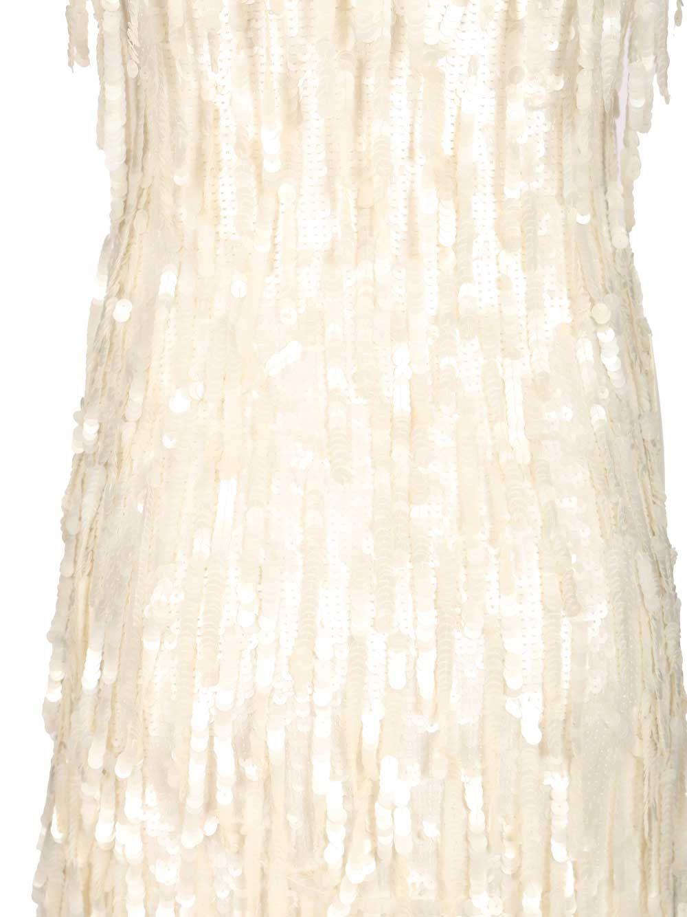 Le Sable Dress Pailettes Fringe Dresses White - 5
