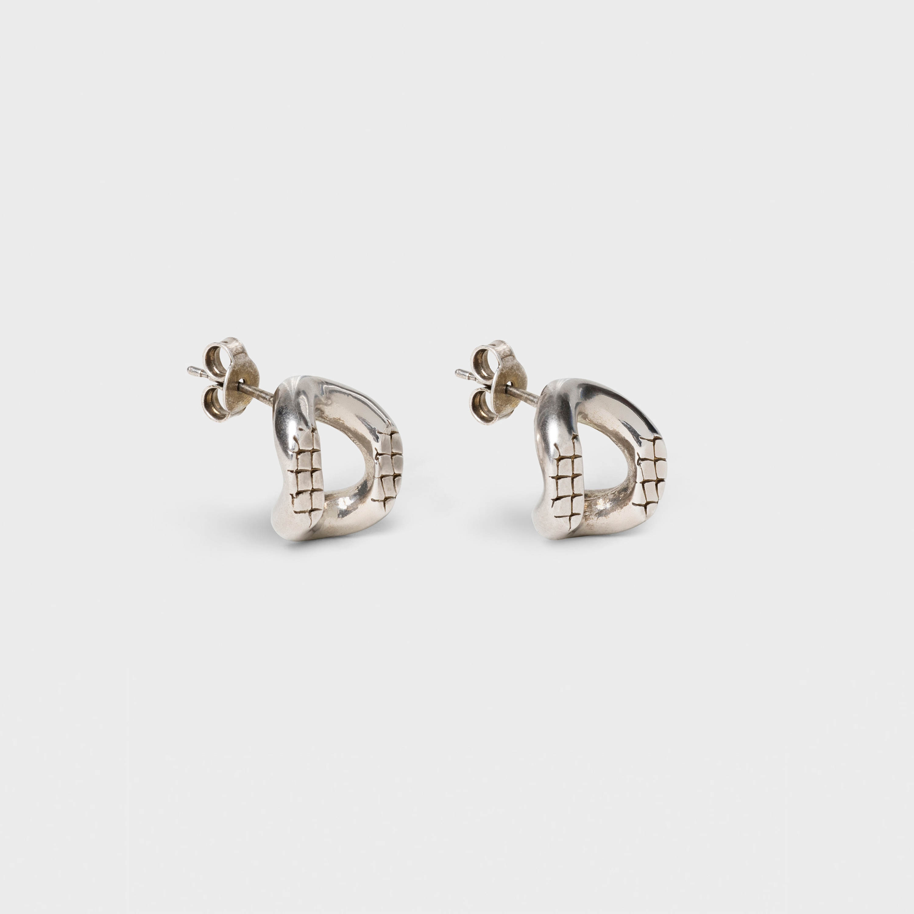 CELINE ANIMALS STUDS IN BRASS WITH VINTAGE RHODIUM FINISH - 2