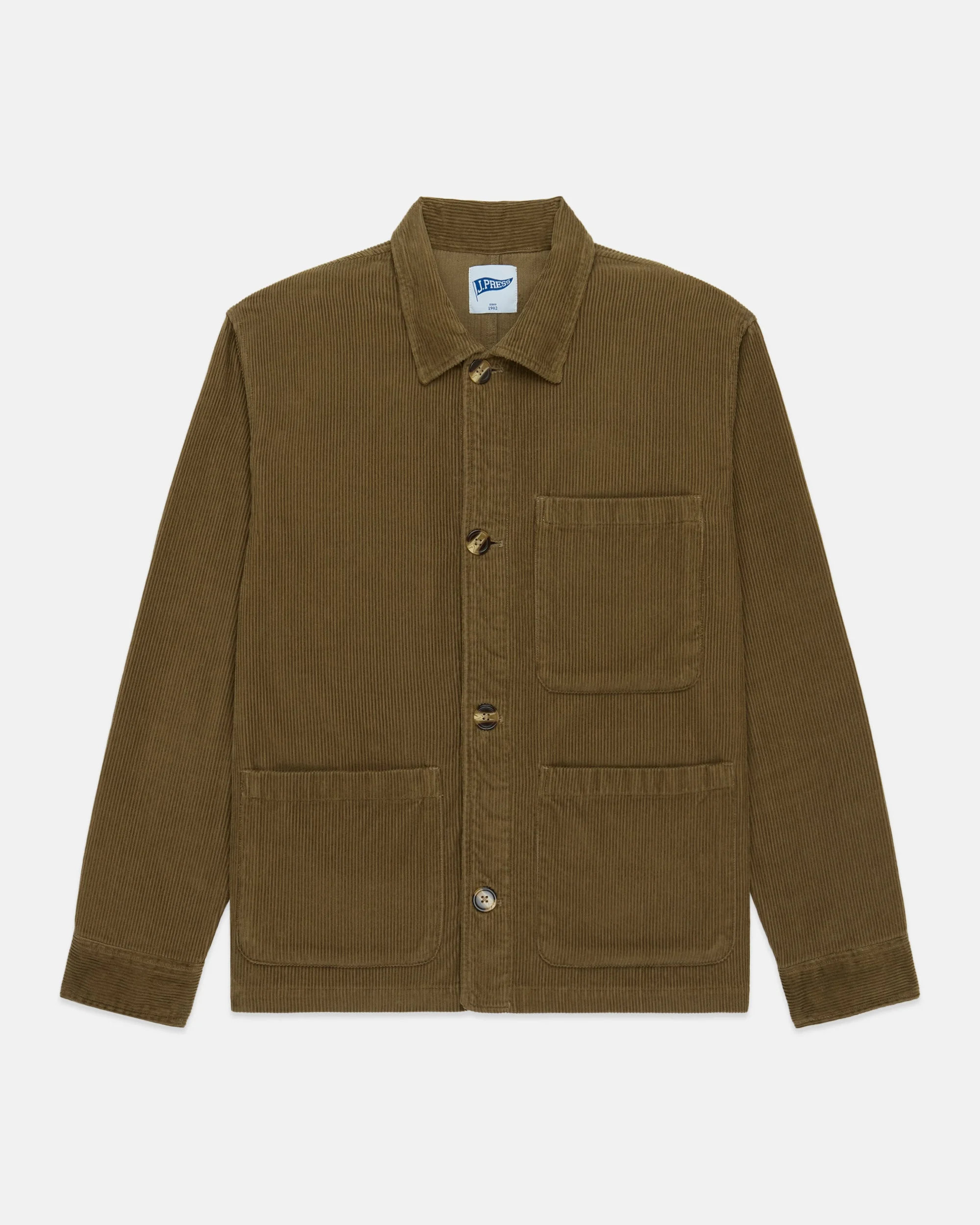 TAN CORDUROY CHORE COAT - TRIM FIT - 1