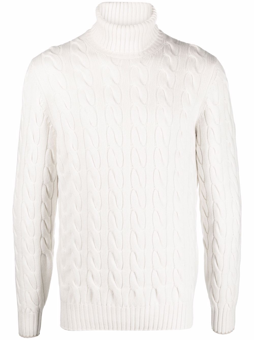 cable knit roll-neck jumper - 1