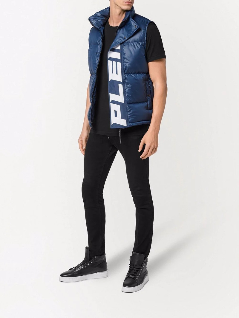 PHILIPP PLEIN padded high-neck logo gilet outlook