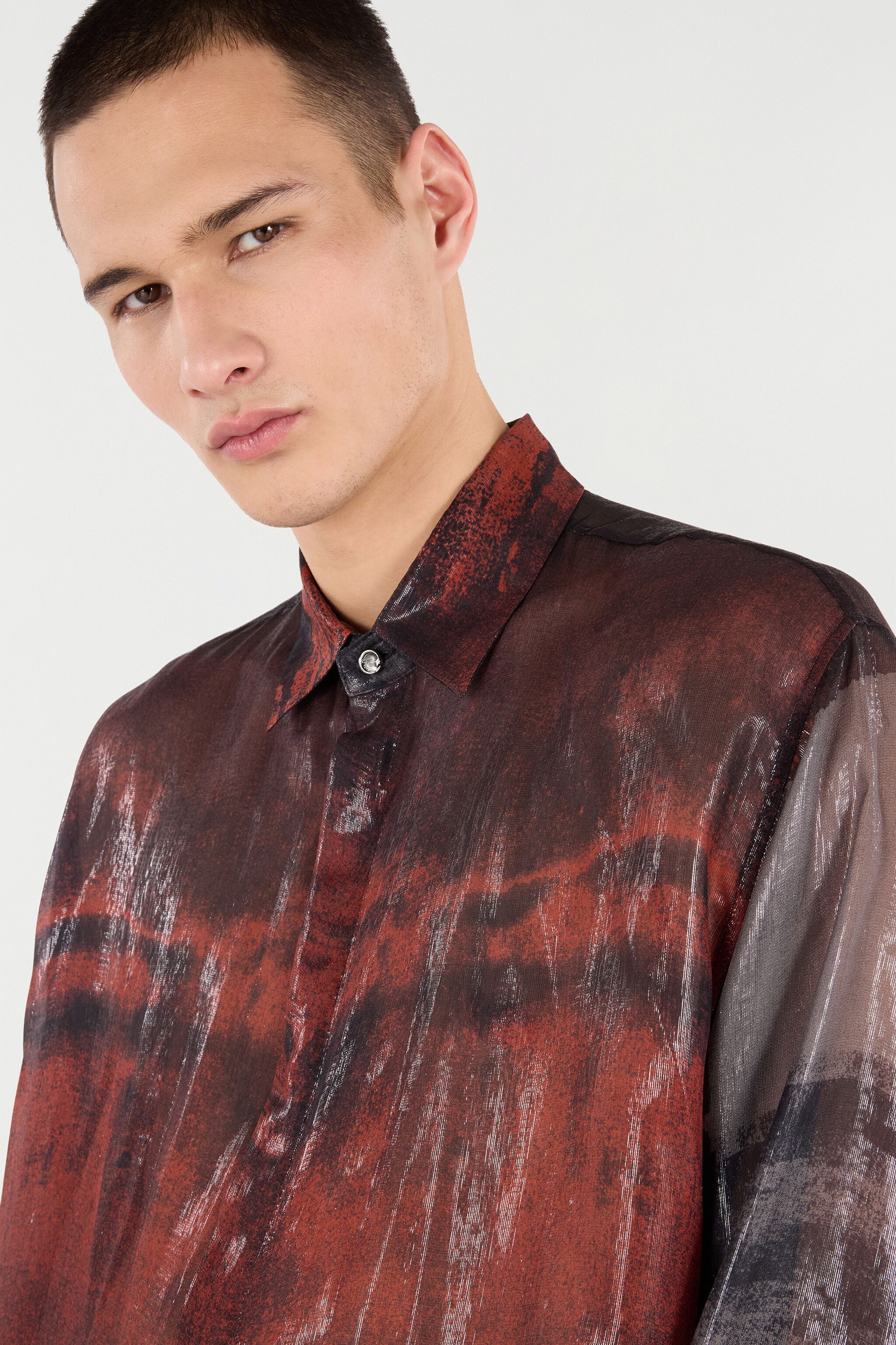 Mottled Effect Silk-Blend Shirt - 6