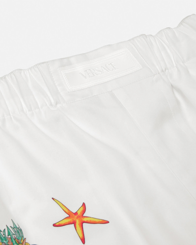VERSACE Coral Theatre Cotton Shorts outlook