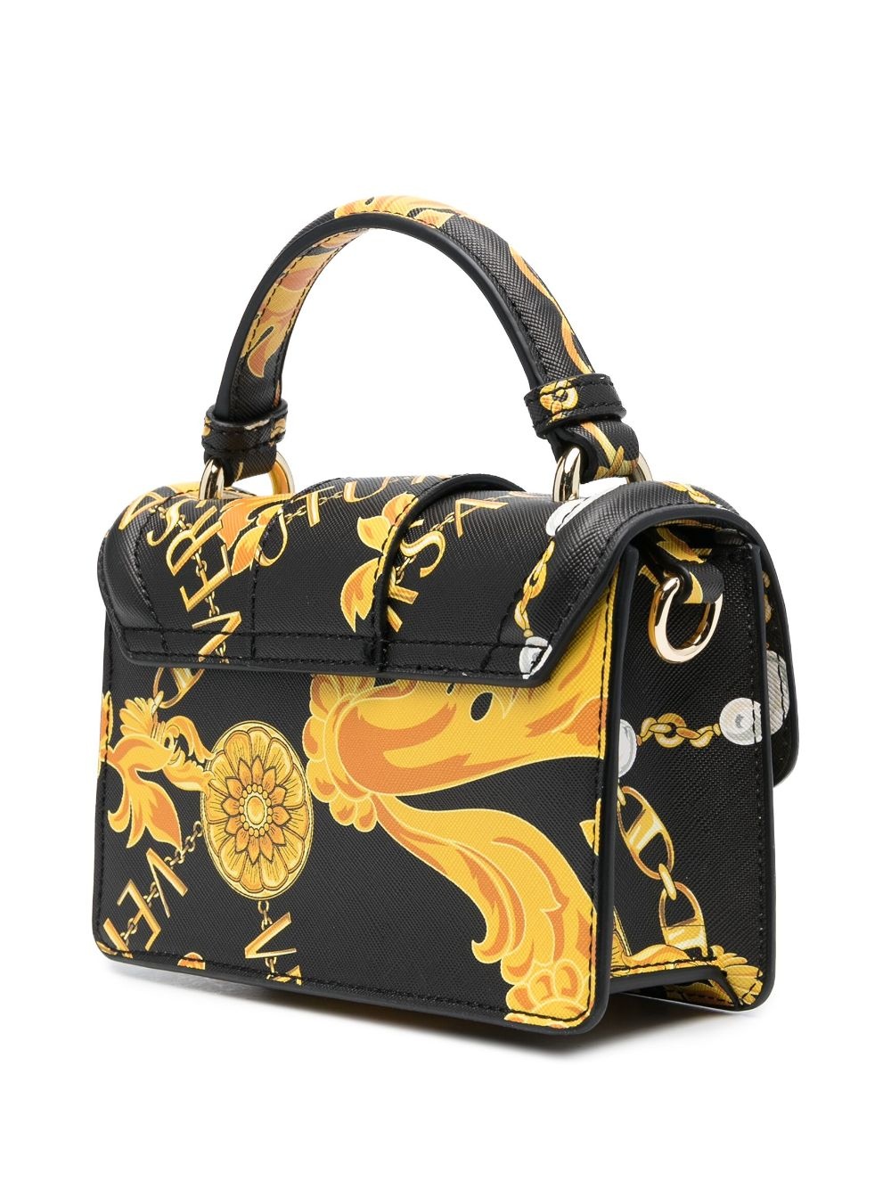 Barocco-print faux-leather tote bag - 4