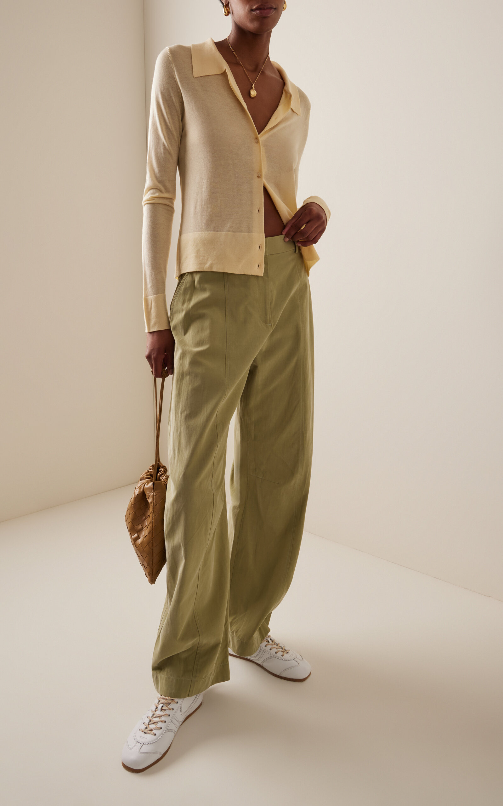 Poplin Tapered Pants green - 2