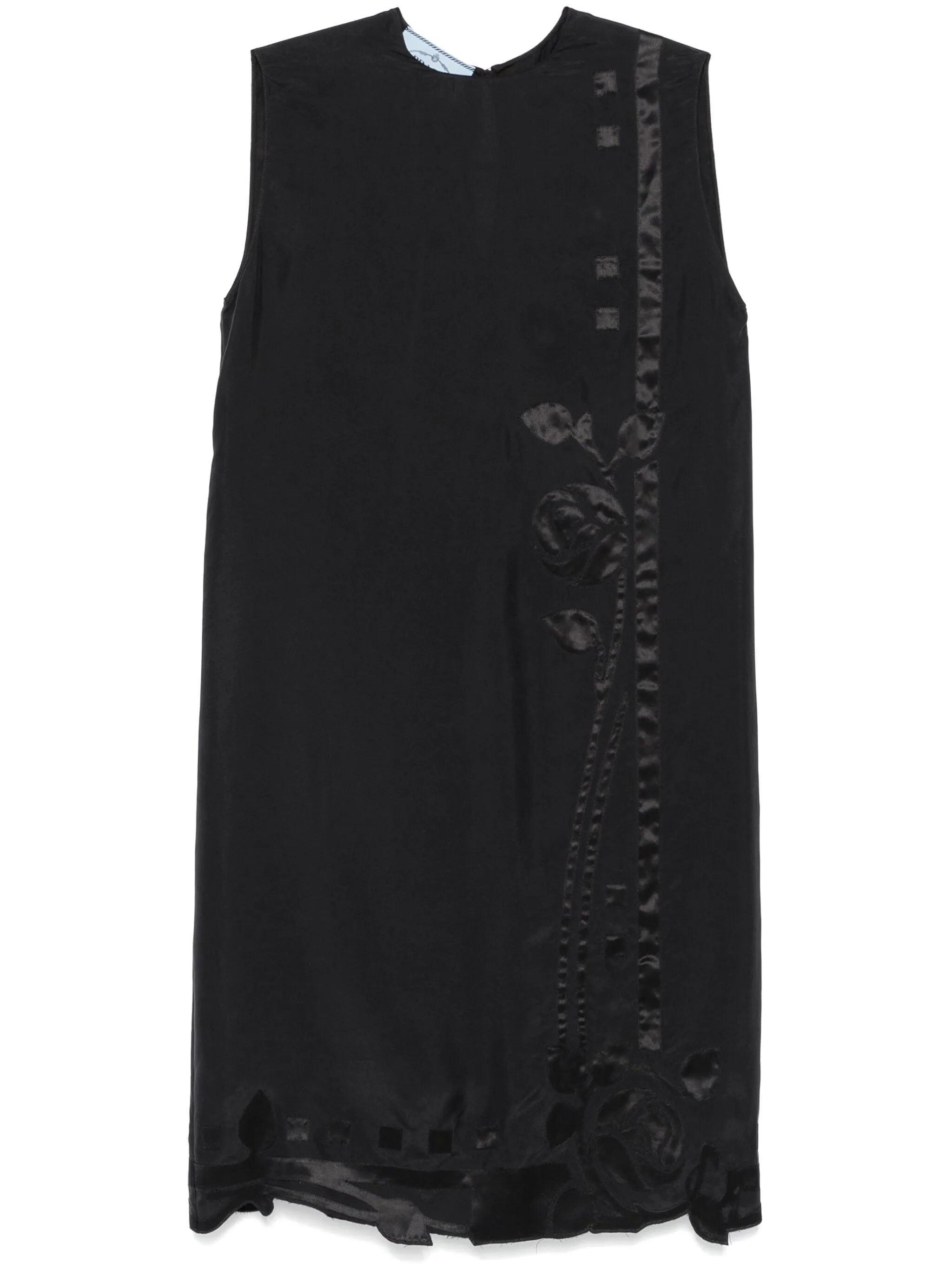 Floral-appliqué Midi Dress - 1