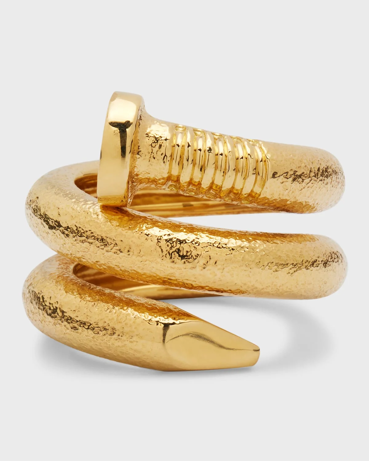 18k Hammered Nail Ring - 1