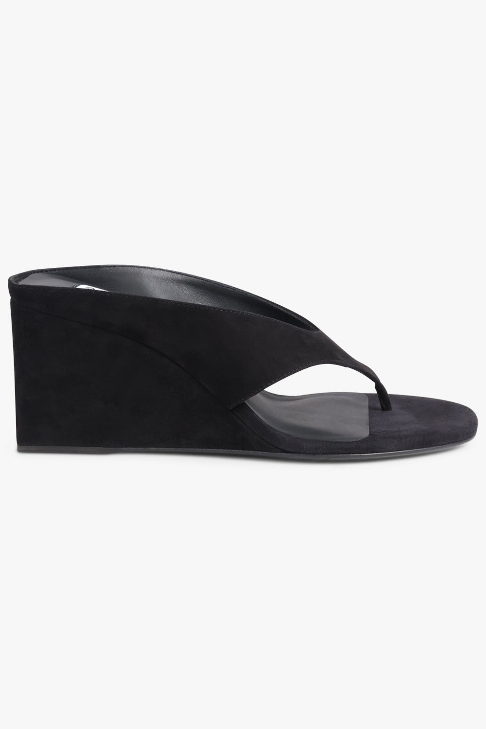 CUBE SUEDE 75MM THONG MULE | BLACK - 2